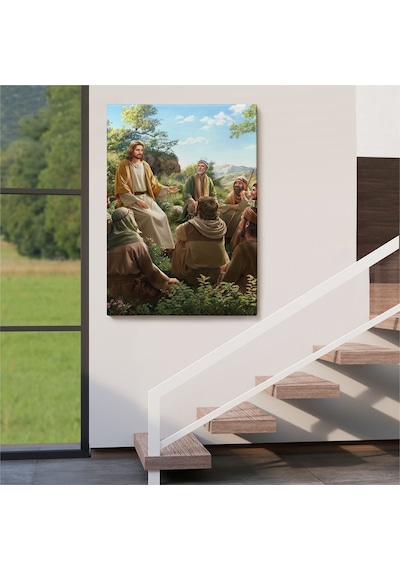 Es10 İsa Mesih Havarilerine Ders Veriyor, Hristiyan Hediye Tablosu Jesus Christ -6382 (35 x 50)