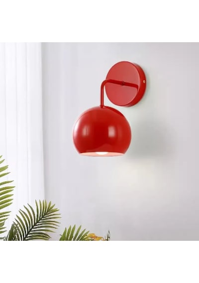 Riolight Retro,vintage,rustik Kırmızı 1xe27 Duylu Siyah Duvar Aplik Glop Siyah