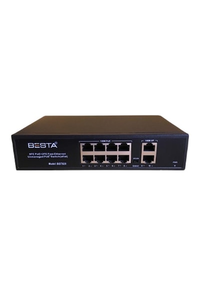 Besta BST-820G 8 Port 10/100 Poe + 2 Port 1000 Uplink Switch
