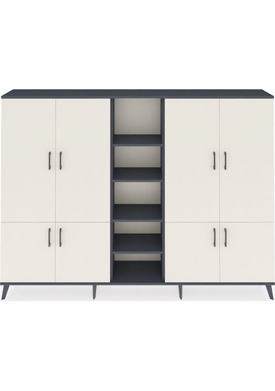 Arges Dolap 14 Raflı 8 Kapaklı 220x30x163 Antrasit-aytaşı/antrasit Aytası/antrasıt - Antrasıt Arges Dolap 14 Raflı 8 Kapaklı 220x30x163 Antrasit-aytaşı/antrasit Aytası/antrasıt - Antrasıt