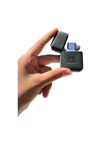 Deri Kılıflı Zippo Model Çakmak Çakmak 5685 Haki