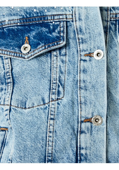Koton Cepli Taş Detaylı Düğmeli Denim Ceket Açık İndigo 5sal50009md Açık İndigo Koton Cepli Taş Detaylı Düğmeli Denim Ceket Açık İndigo 5sal50009md Açık İndigo