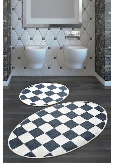 Dama Djt 2 Lı Set Banyo Halısı Paspas Seti Çok Renkli