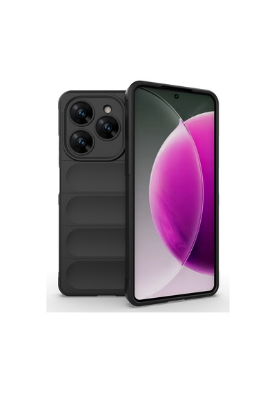 Mobilteam Tecno Spark 20 Pro 4g Kılıf Esnek Tpu Oyuklu Arka Yüzey Tasarımlı Etnik Sili Siyah