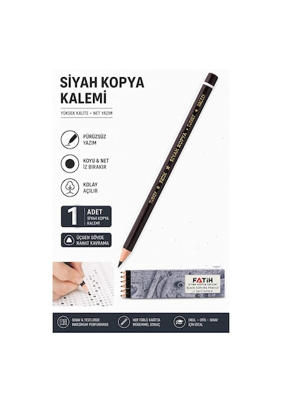 Siyah Kopya Kalemi 1 Adet Fatih Dermo Siyah Kopya Kalemi Deri Ve Cilt Kalemi