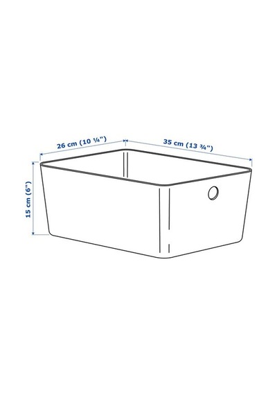 Ikea Kuggıs Kutu, Açık Gri, 26x35x15 Cm