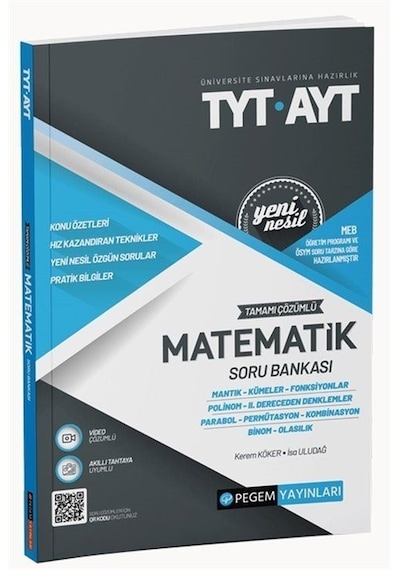 TYT Tamamı Çözümlü Matematik Soru Bankası  -  Mantık-Kümeler -  Pegem Akademi Yayıncılık