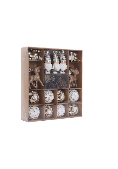 Karaca Home New Year Yılbaşı Bronze 65 Parça Ağaç Süsü Seti