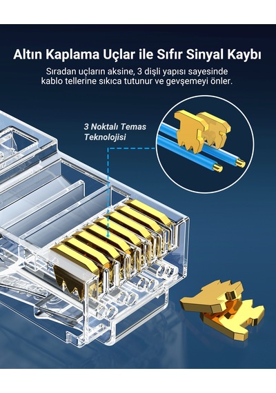 Ugreen Cat6 Rj45 Konnektör 100 Lü Paket, 60558