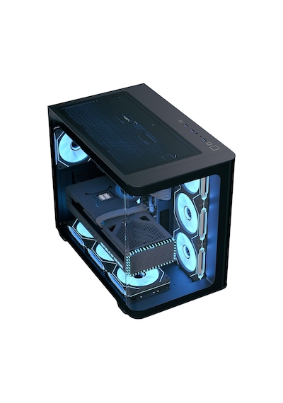 P500c Orta Kule Çift Odacıklı Pc Kasası 4 Önceden Kurulmuş Fanlar Yüksek Hava Akımı Panoramik T