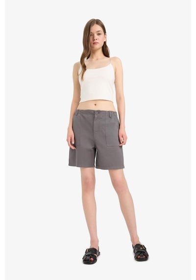 DeFacto Coool Normal Bel Kısa Paça Gabardin Bermuda Şort F3318AX25SMAR193