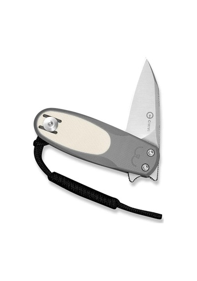 Civivi Purr Gray & Ivory G10 Handle Satin Finished Nitro-v Blade Kamp Çakı Gri
