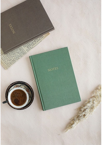 Bez Ciltli Defter / Çizgili Yeşil