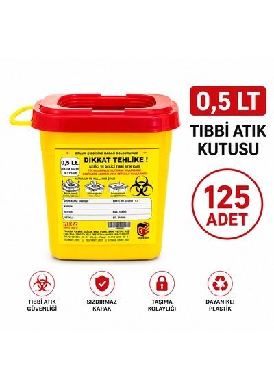 0,5 Lt Tıbbbi Atık Kutusu 125 Adet