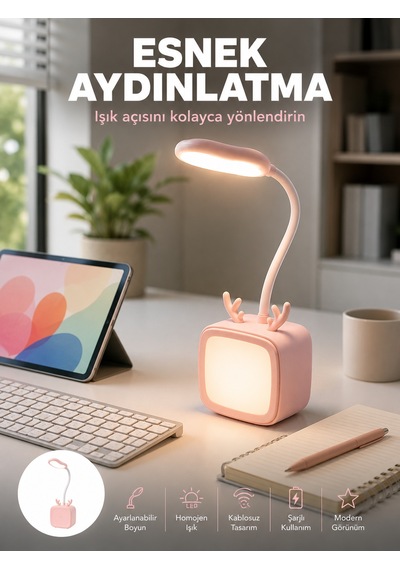 Edilebilir Led Masa Lambası Taşınabilir Gece Lambası Çok Renkli
