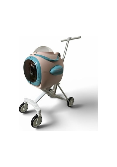 Ewox Astronot Model Fanlı Evcil Hayvan Taşıma Arabası P50-p - Pembe Turkuaz