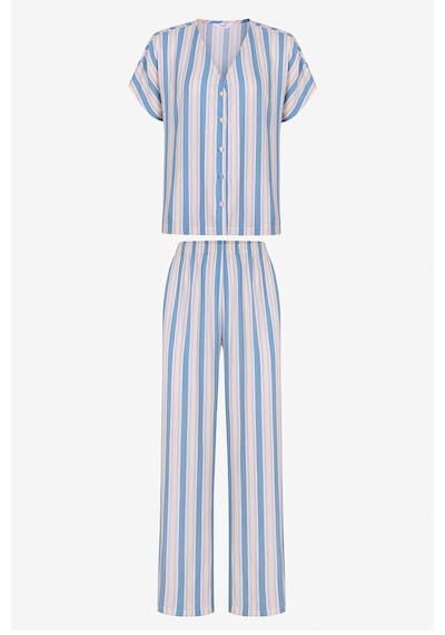 Penti Mavi Ella Çizgili Pantolon Pijama Takımı