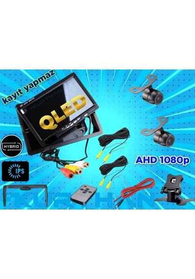 2 Ad150'' Geniş Açı Ahd 1080p Kelebek Kamera Ve 7 İnç Qled Ekran