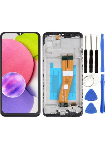 Te Samsung A03s A037f Uyumlu Oled Çıtalı Lcd Ekran + Tamir Seti