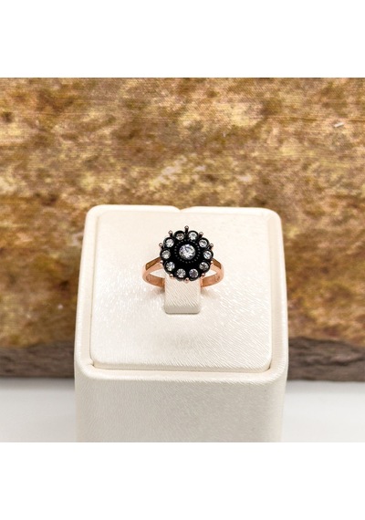 Elmas Montür Rosegold Gül Modeli Gümüş Set Takım Rose Gold