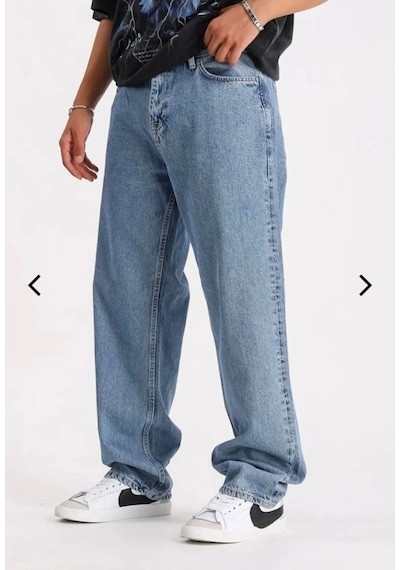Erkek Mavi Baggy Pantolon Mavi