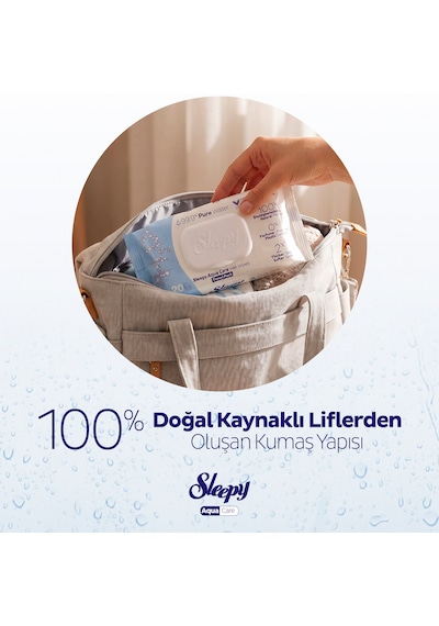 Sleepy Aquacare H2o Yenidoğan Islak Bebek Havlusu Seyahat Boy 12x20 240 Yaprak Tekli