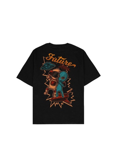 Startmore Adrift Future History Siyah Oversize Unisex T-shirt Siyah