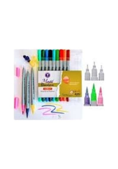Masis Fineliner Brushpen.Fırça Uç Pvc 12 Renk S5204-12C