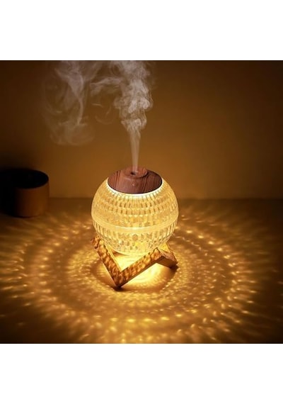 Küre Mini Usb Nemlendirici & Gece Lambası 7 Renk Led, Otomatik Kapanma, 350 Ml Kapasiteli Hava Nemlendirme Ve Aromaterapi Difüzörü