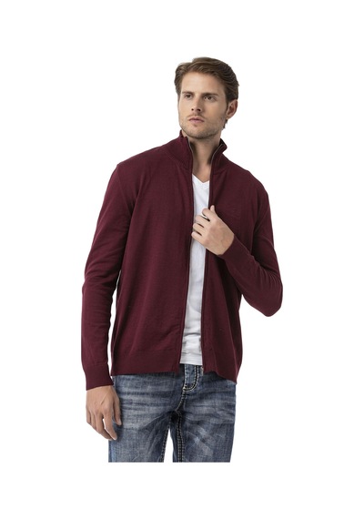 Cipo & Baxx Cp282 Ultimate Zip Luxe Knit Men Sweater Bordo