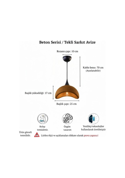 İskandinav Tarz Beton Görünümlü Bohem Tekli Sarkıt Avize - Kiremit - Mutfak, Salon, Çocuk Odası, Hol Aydınlatması Kiremit İskandinav Tarz Beton Görünümlü Bohem Tekli Sarkıt Avize - Kiremit - Mutfak, Salon, Çocuk Odası, Hol Aydınlatması Kiremit