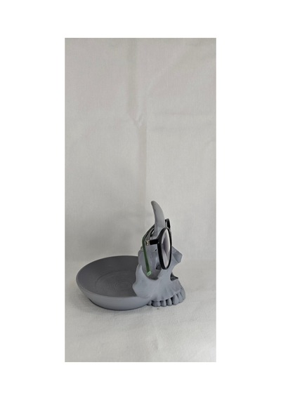 Dekoratif Kafatası Gözlük Standı Modern Masaüstü Organizer 11 13 Cm