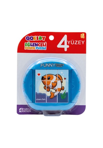 Gokidy 4 Farklı Eğlenceli Dönen Puzzle Mavi