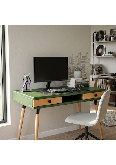 Mobenta Modest Desk: Masif Çalışma & Laptop Masası 2 Çekmece 1 Bölme - 120x60 Ye-tk Yeşil-ahşap Mobenta Modest Desk: Masif Çalışma & Laptop Masası 2 Çekmece 1 Bölme - 120x60 Ye-tk Yeşil-ahşap