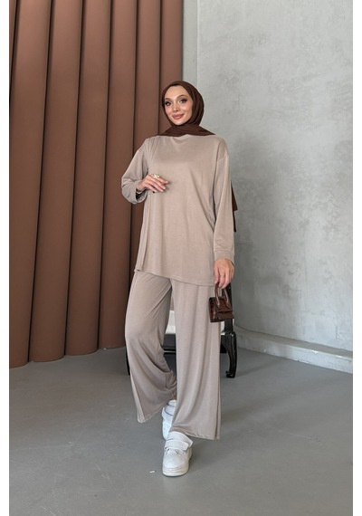 Riella Butik Ravel Tesettür Takım Vizon