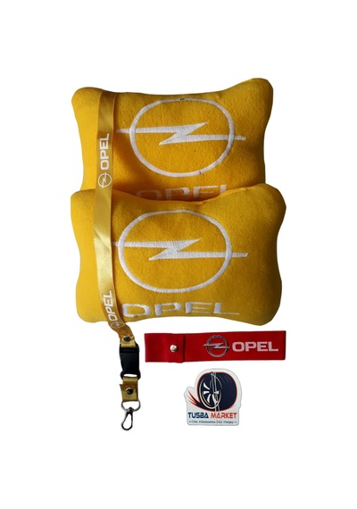 Opel Sarı Seyahat Boyun Yastığı / Oto Ayna Askısı & Tampon Dili