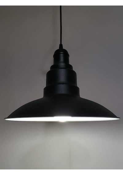 Riolight Retro Siyah Içi Beyaz Tekli Metal Sarkıt Çap: 30Cm (538287600)