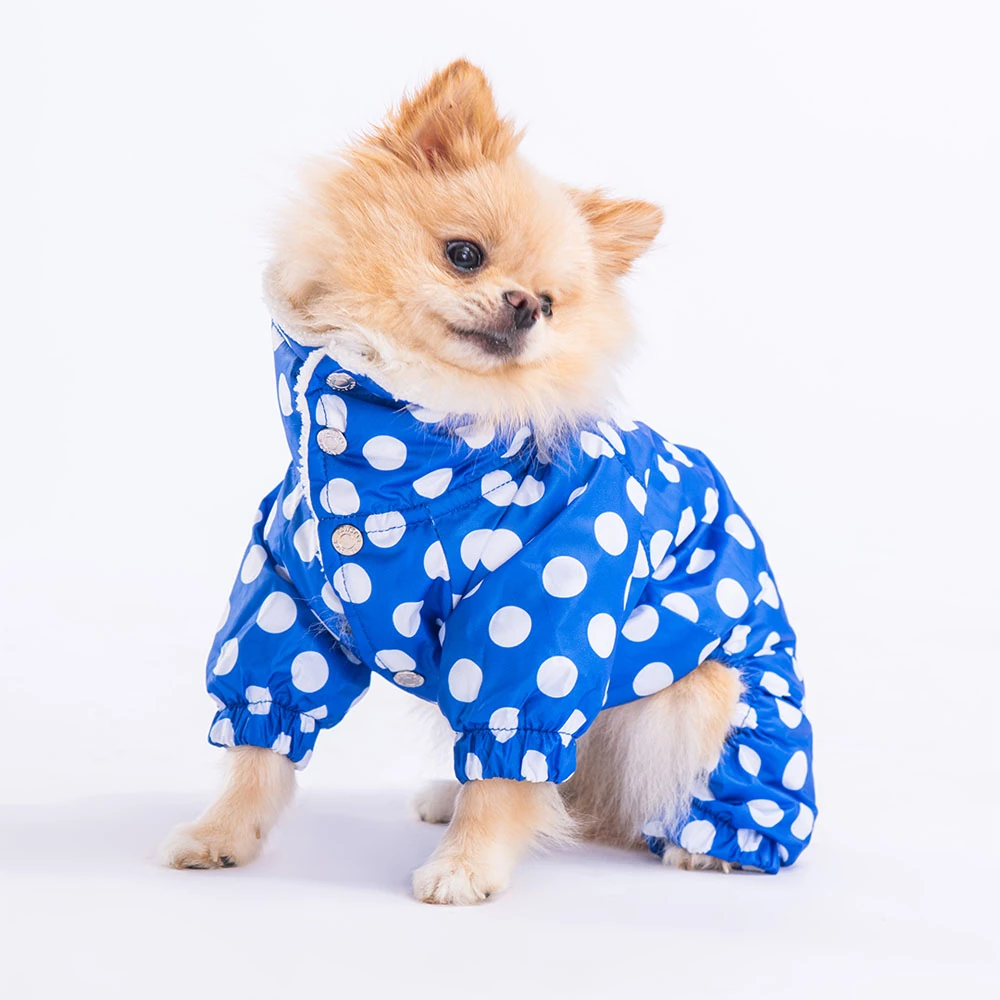 Dots Polarlı Kedi Köpek Tulum Yağmurluk