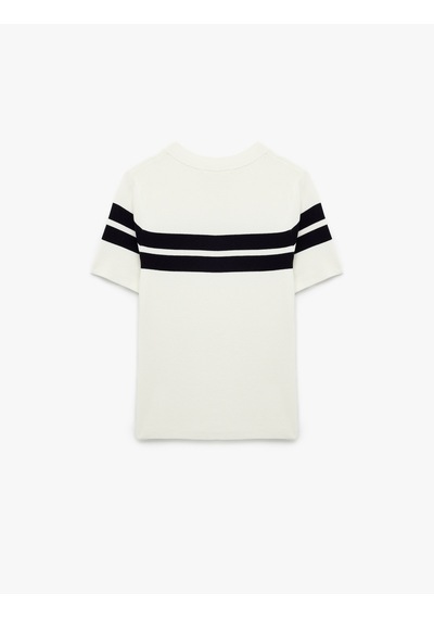 Koton Viskon Kumaş Kısa Kollu Bisiklet Yaka Triko Sweatshirt Lacivert Çizgili 6wak90118ht Lacivert Çizgili Koton Viskon Kumaş Kısa Kollu Bisiklet Yaka Triko Sweatshirt Lacivert Çizgili 6wak90118ht Lacivert Çizgili