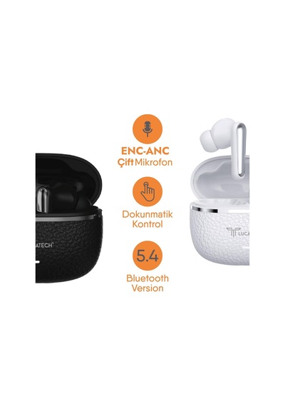 Neptün Bluetooth Kulaklık Enc & Anc Yedek Silikonlu Beyaz