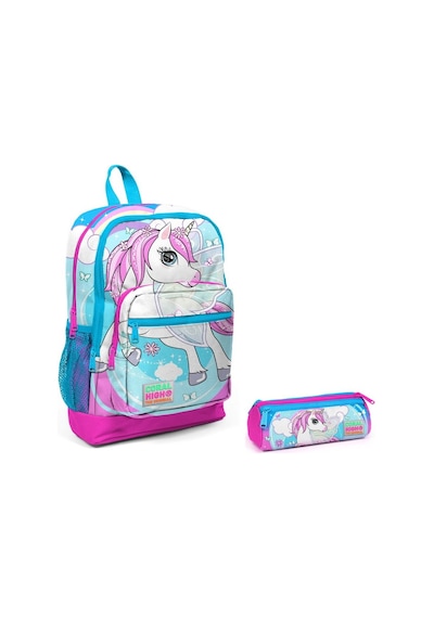 Coral High İlkokul Sırt Çantası ve Kalemlik Seti - Mavi Unicorn B