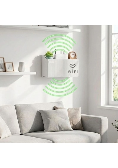 Duvar Tipi Wi-fi Modem Saklama Kutusu Beyaz Kablo Düzenleyici Router Raf Organizer Renkli