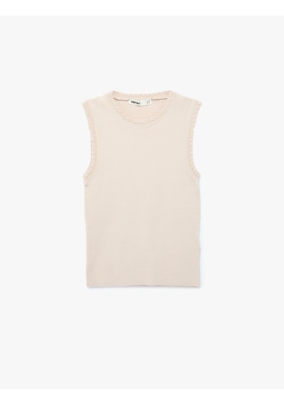 Koton Bisiklet Yaka Kolsuz Viskon Triko Bluz Pembe 7wak30016ht Gül