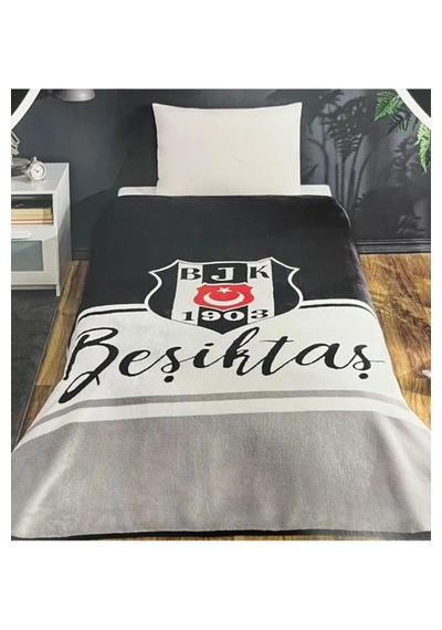 Taç Lisanslı Beşiktaş Klasik Tek Kişilik Battaniye