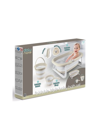 7271 Katlanabilir Banyo Seti 3lü Bej