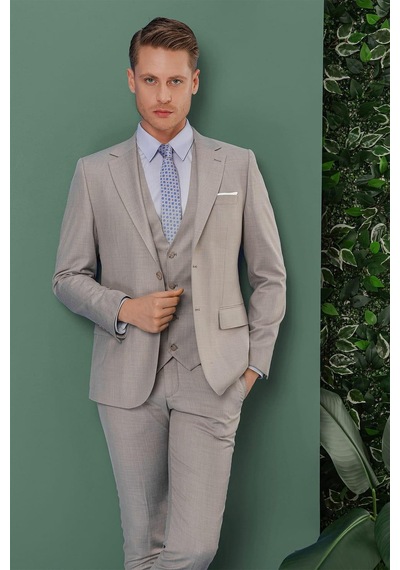 Efor Tk 871 Slim Fit Gri Klasik Takım Elbise Gri