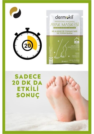 Dermokil Kil ve Kenevir Yağlı Peeling Etkili Ayak Maskesi 2 x 35 ML