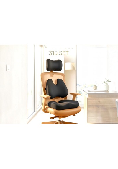 Yeni Nesil Visco Ortopedik Ergonomik 3'lü Set Ortopedik Yastık Seti Kalça, Bel Ve Boyun Desteği Sağlayan Rahatlatıcı Minder Set