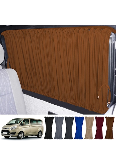 Pandami Ford Custom Uzun Şase 2012+ Uyumlu Taba Raylı Oto Perde Takımı