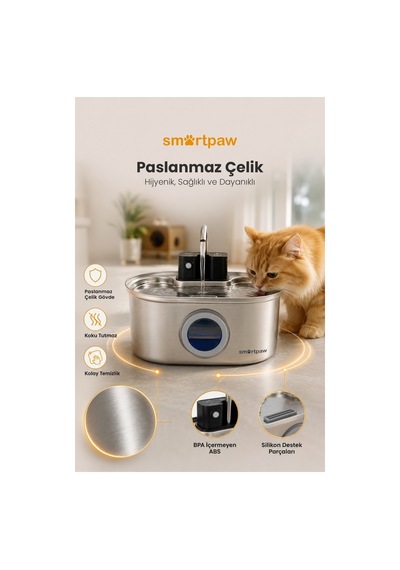 Aqua Max Sensörlü Kedi Su Pınarı Distribütör Garantili